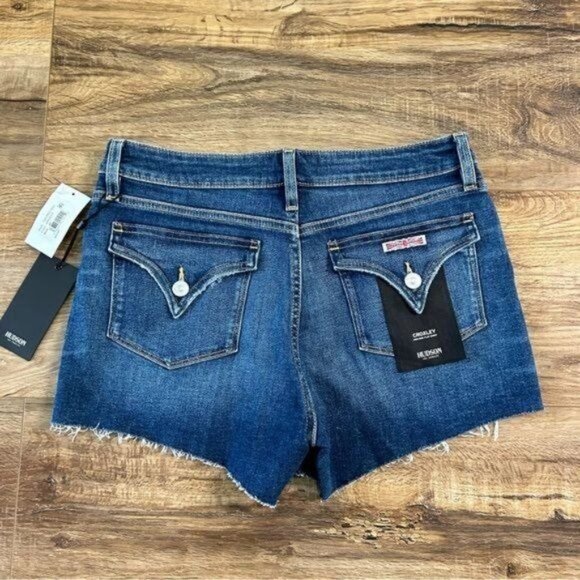 HUDSON JEANS Croxley High Rise Cut off Flap Pocket Denim Shorts Blue Sz 30 NWT - Picture 12 of 17